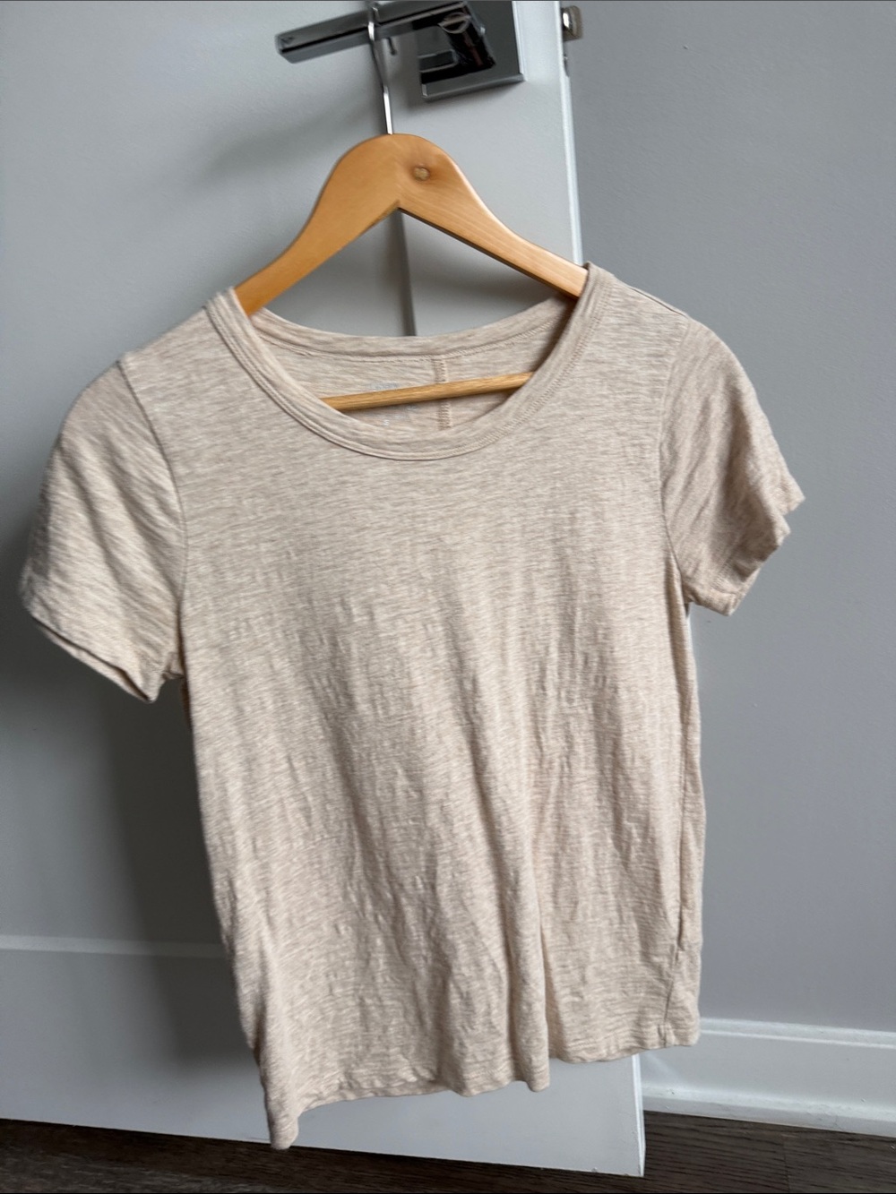 J Crew Everyday Crewneck Tee in Light Beige